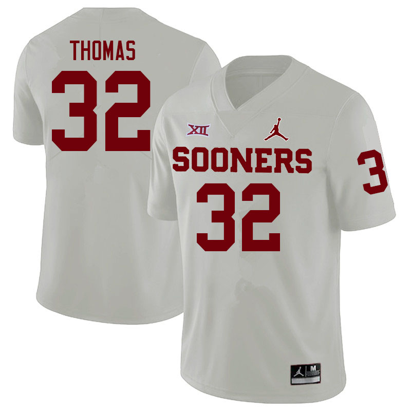 Men #32 R Mason Thomas Oklahoma Sooners College Football Jerseys Sale-White - Click Image to Close